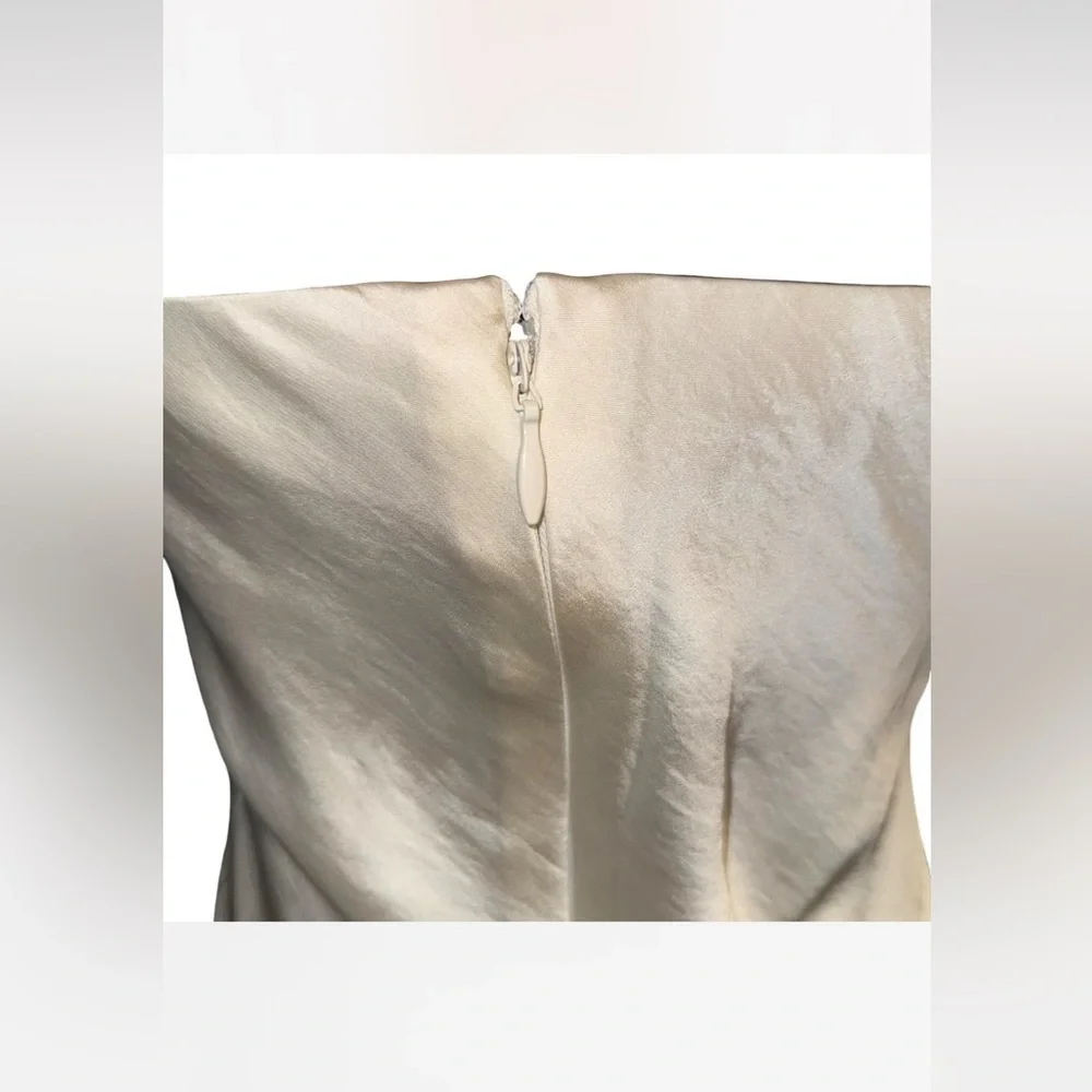 The A&F Julia Slip Strapless Maxi Dress no scarf in cream size small